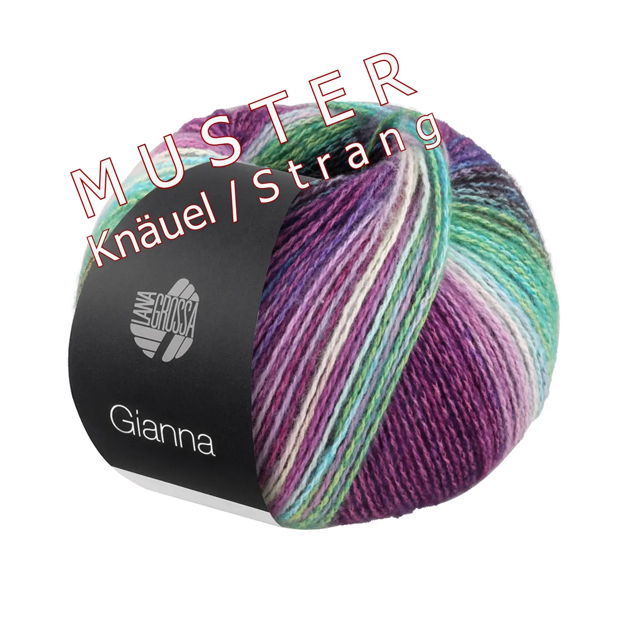 Gianna 9 Erika/Schwarz/Grüngelb/Hell-/Dunkelgrün/Braun von Lana Grossa. Feines Baumwollgarn mit weichen Merino- und Kaschmirfasern effektvoll bedruckt