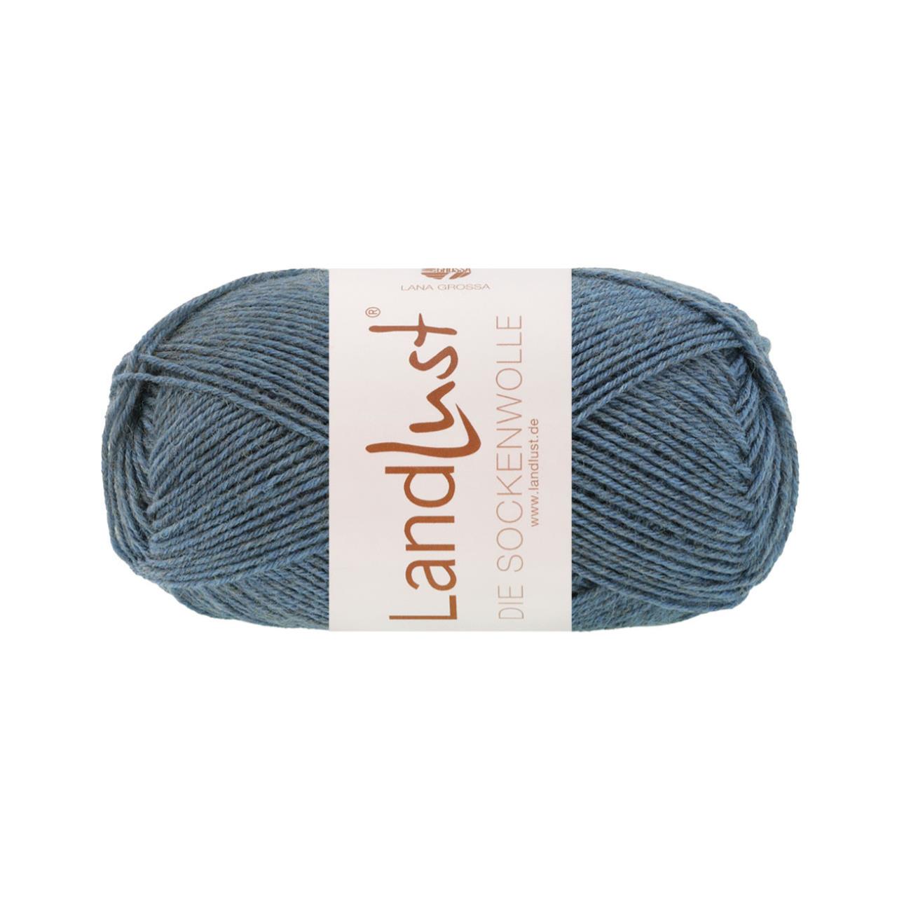 Landlust die Sockenwolle 50 Mélange 1604 Jeansblau Meliert