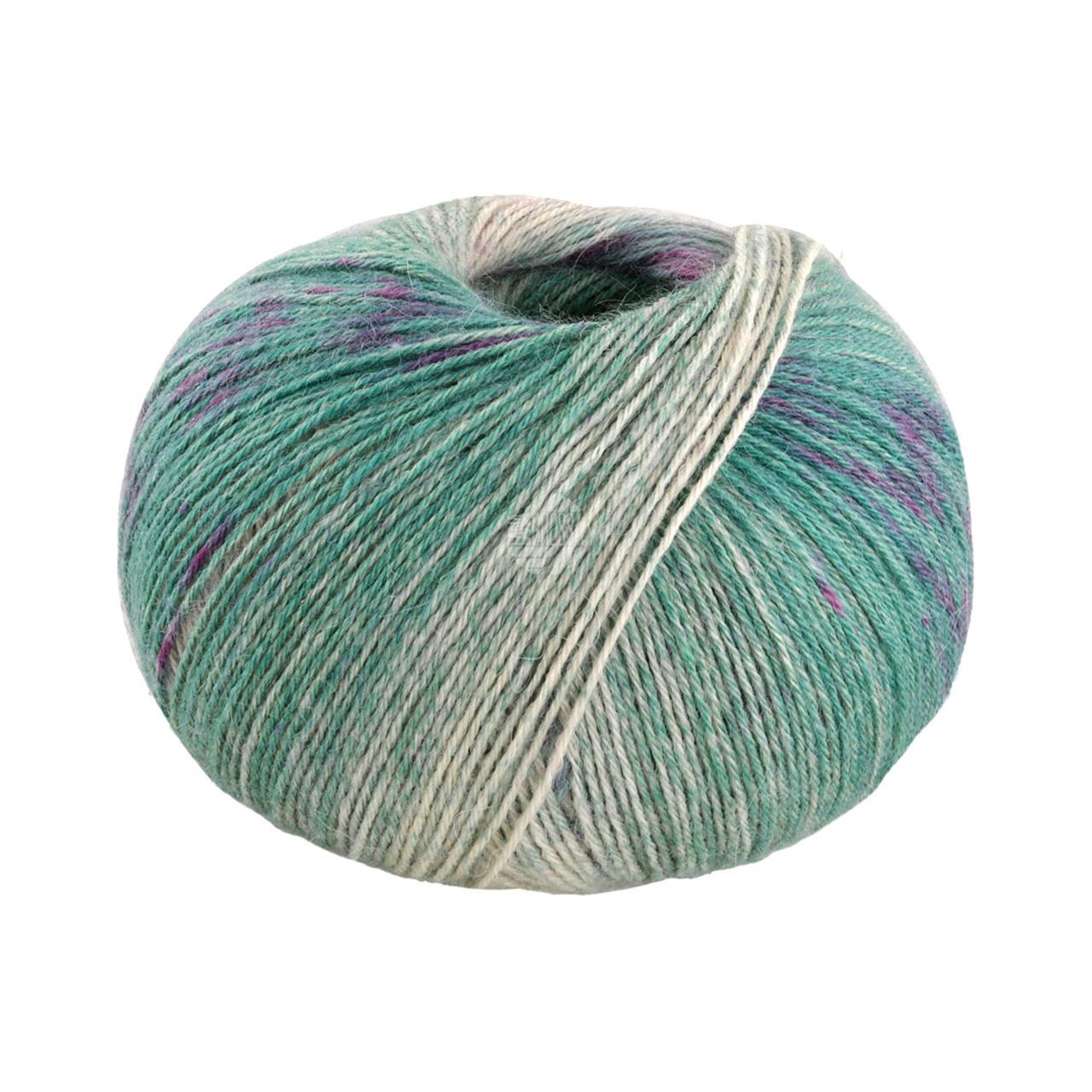 Meilenweit 100 Alpaca Print 2203 Hellpetrol/Petrolgrün/Rotviolett/Graubeige/Helltürkisgrün/Türkis/Beere