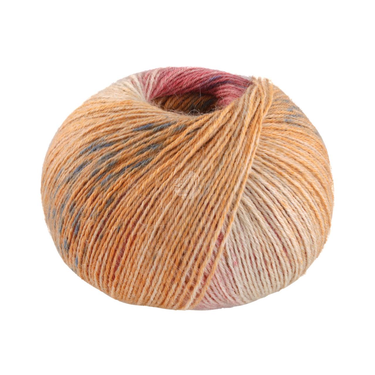 Meilenweit 100 Alpaca Print 2208 Blassgelb/Orange/Blaugrau/Perlbeige/Rosa/Erdbeerrot/Blauviolett