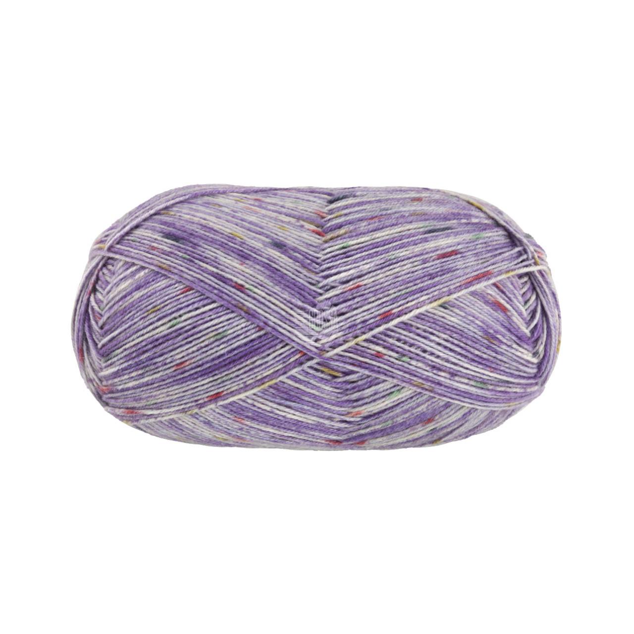 Meilenweit 100 Merino Extrafine Stella 2542 Violett/Hellgrau/Grau/Rot/Gelb