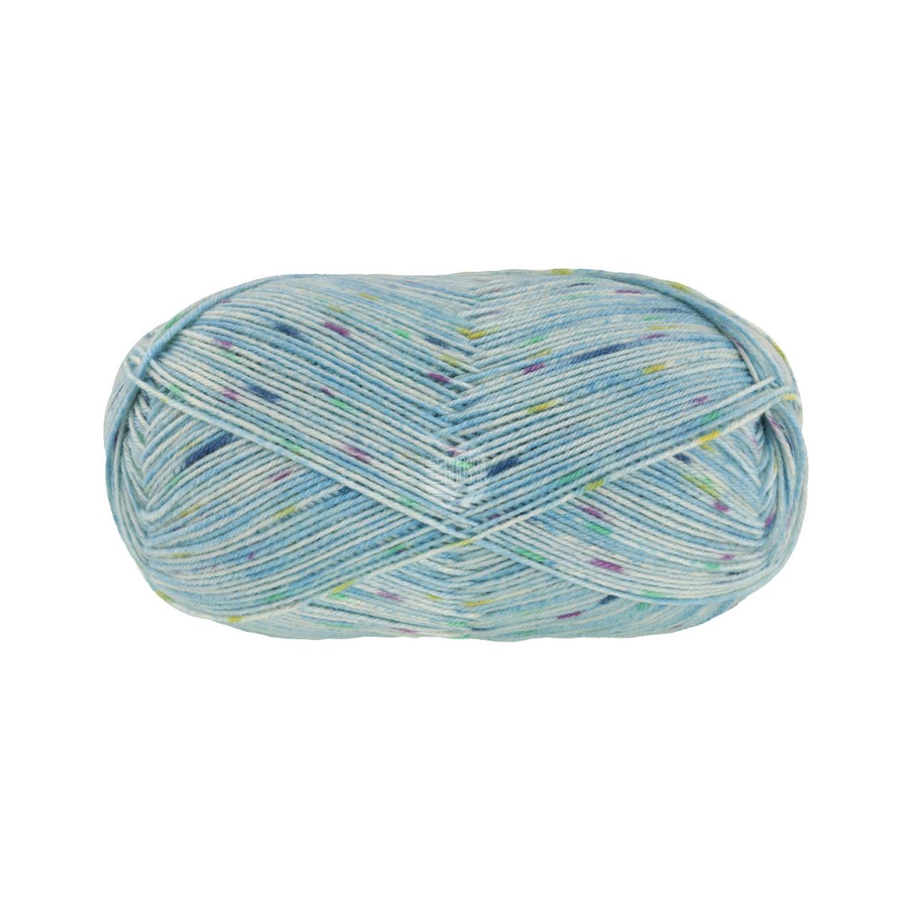 Meilenweit 100 Merino Extrafine Stella 2543 Hellblau/Rohweiß/Flieder/Gelb/Grau/Jade