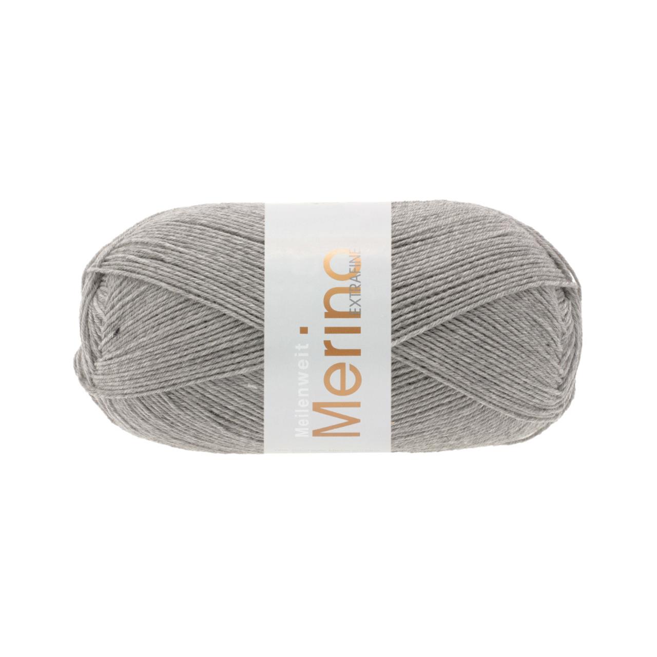 Meilenweit 100 Merino Extrafine Uni 2404 Grau Meliert