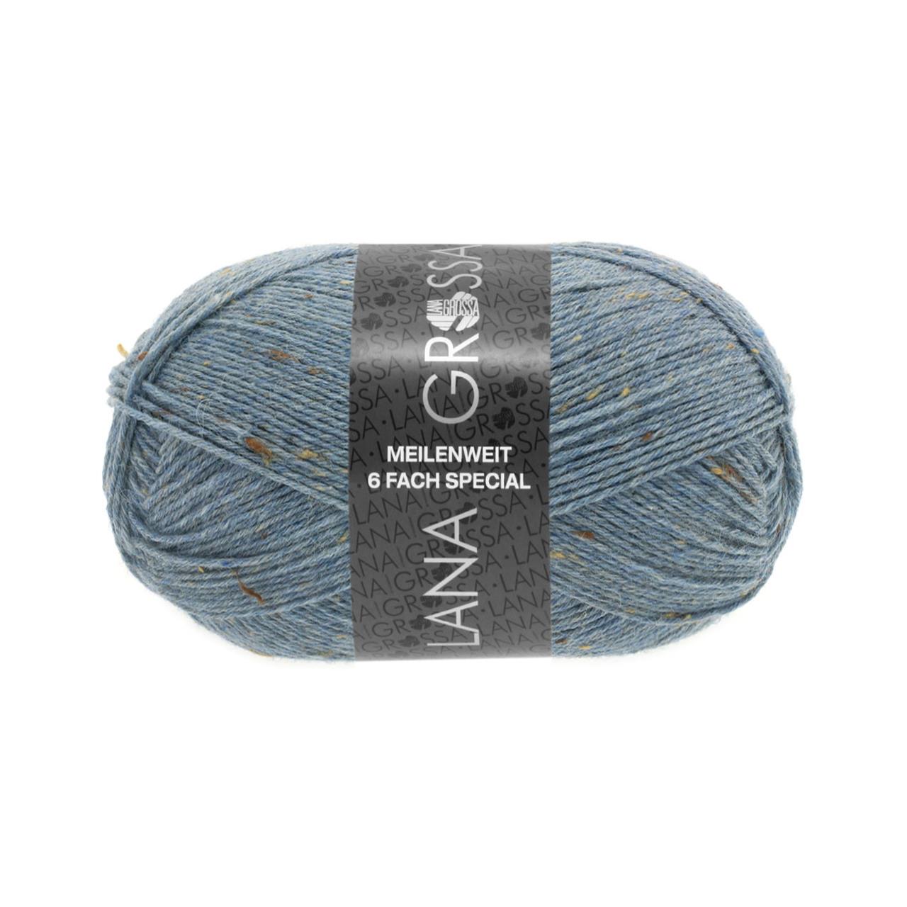 Meilenweit 6-Fach 150 Tweed 9227 Graublau meliert
