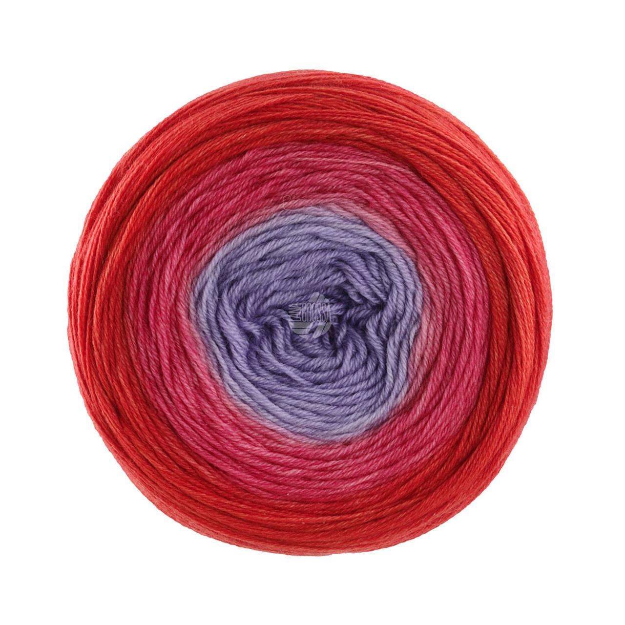 Merino Lace Aquarell 4 Grauviolett/Himbeer/Tomatenrot