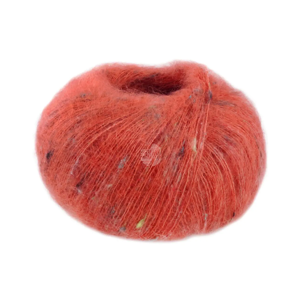 Natural Superkid Tweed 627 Lachs von Lana Grossa. Feines Lace-Garn aus Superkid Mohair mit Seide und zarten Tweednoppen