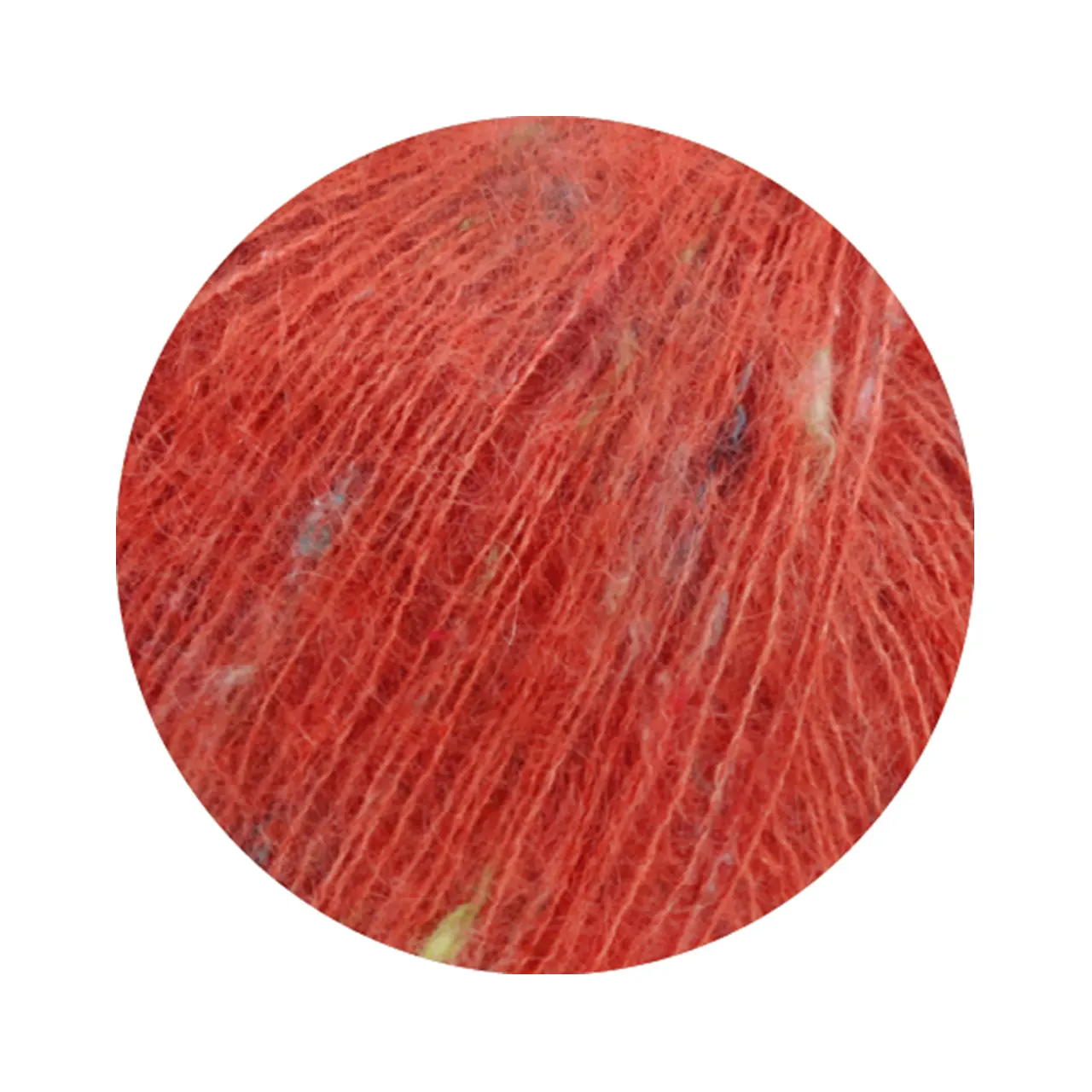 Natural Superkid Tweed 627 Lachs von Lana Grossa. Feines Lace-Garn aus Superkid Mohair mit Seide und zarten Tweednoppen