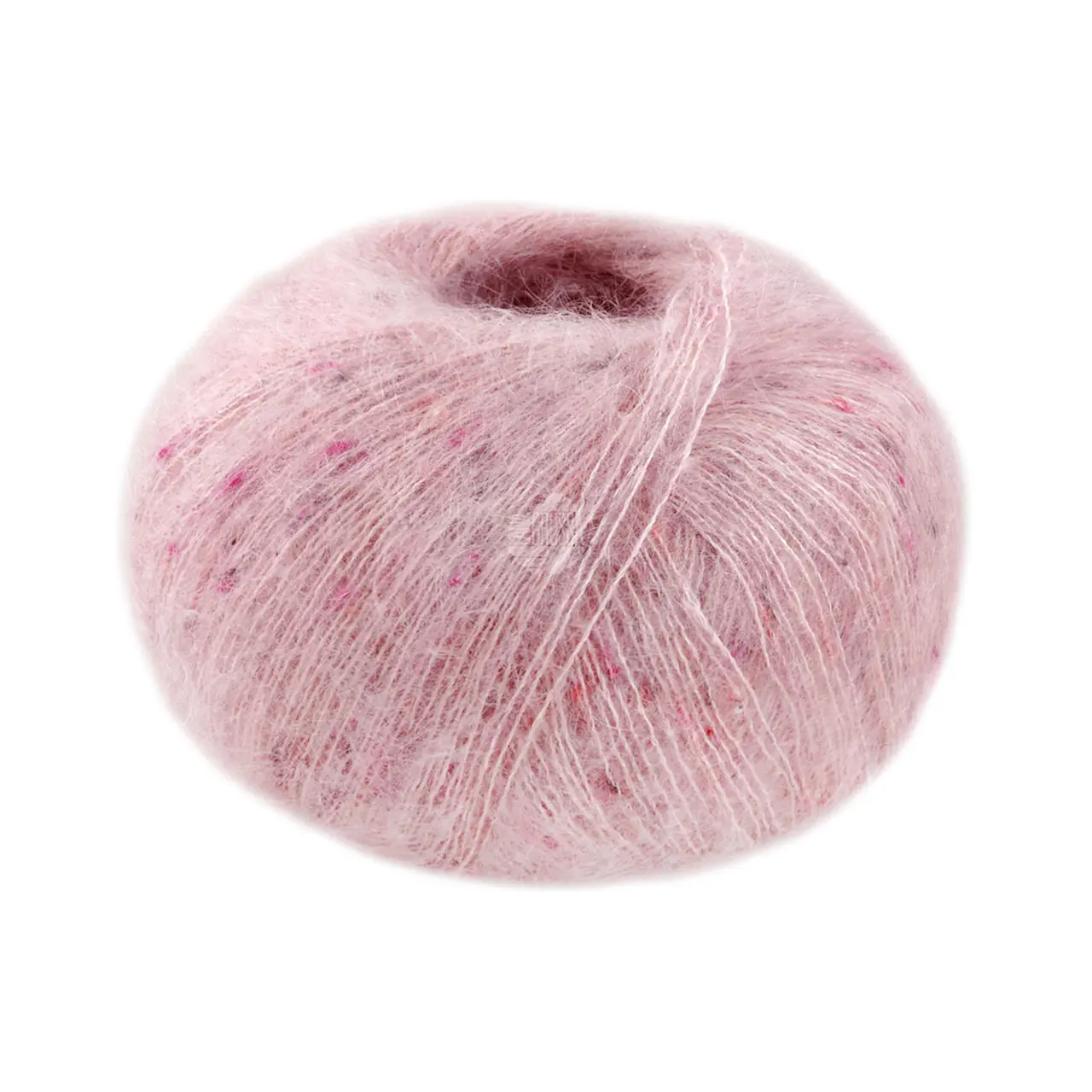 Natural Superkid Tweed 629 Rosé von Lana Grossa. Feines Lace-Garn aus Superkid Mohair mit Seide und zarten Tweednoppen