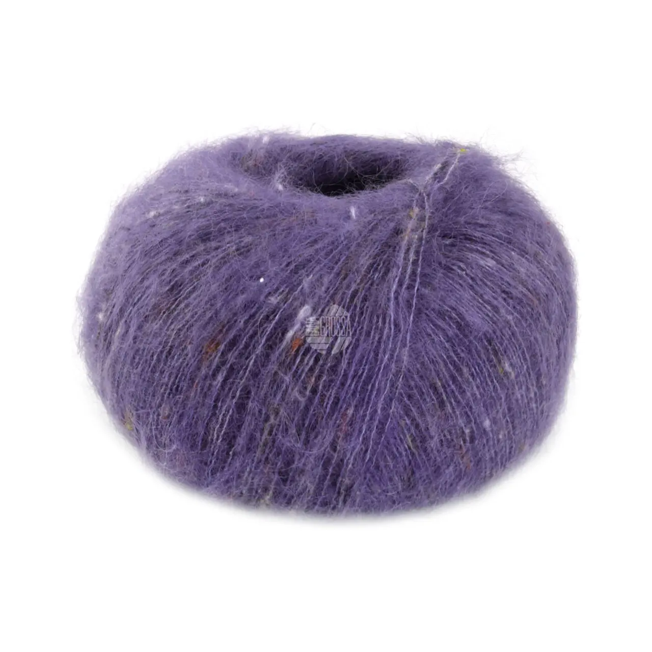 Natural Superkid Tweed 630 Lila von Lana Grossa. Feines Lace-Garn aus Superkid Mohair mit Seide und zarten Tweednoppen