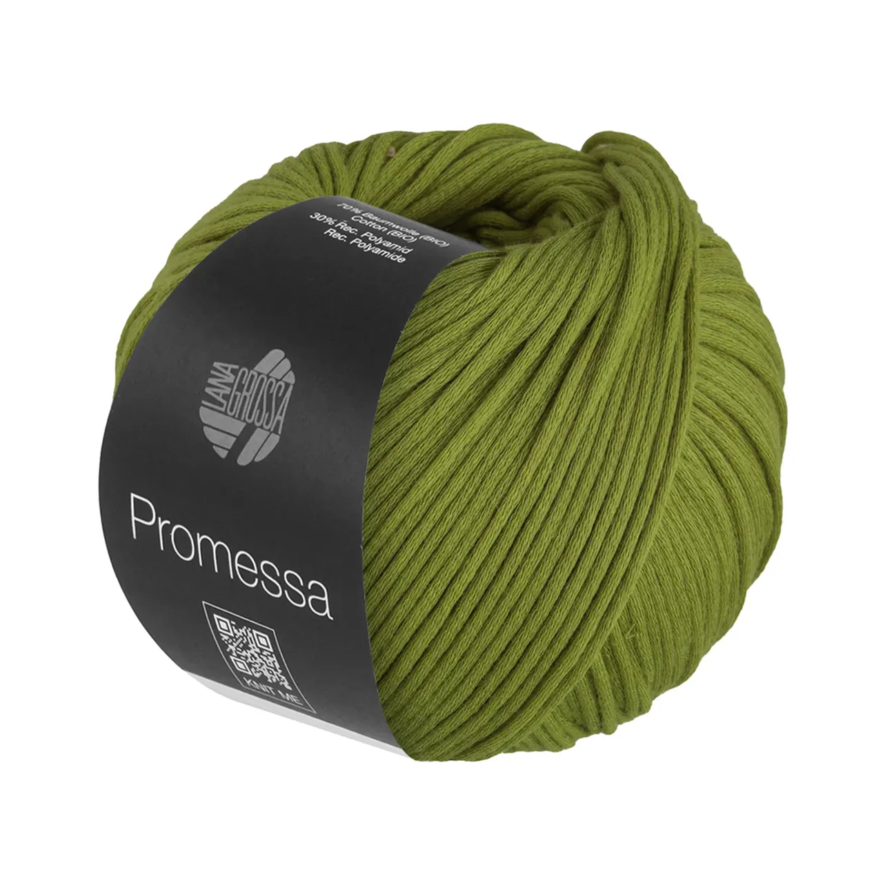 Promessa 32 Avocadogrün von Lana Grossa. Weich gefülltes Schlauchgarn aus Bio-Baumwolle und Polyamid á