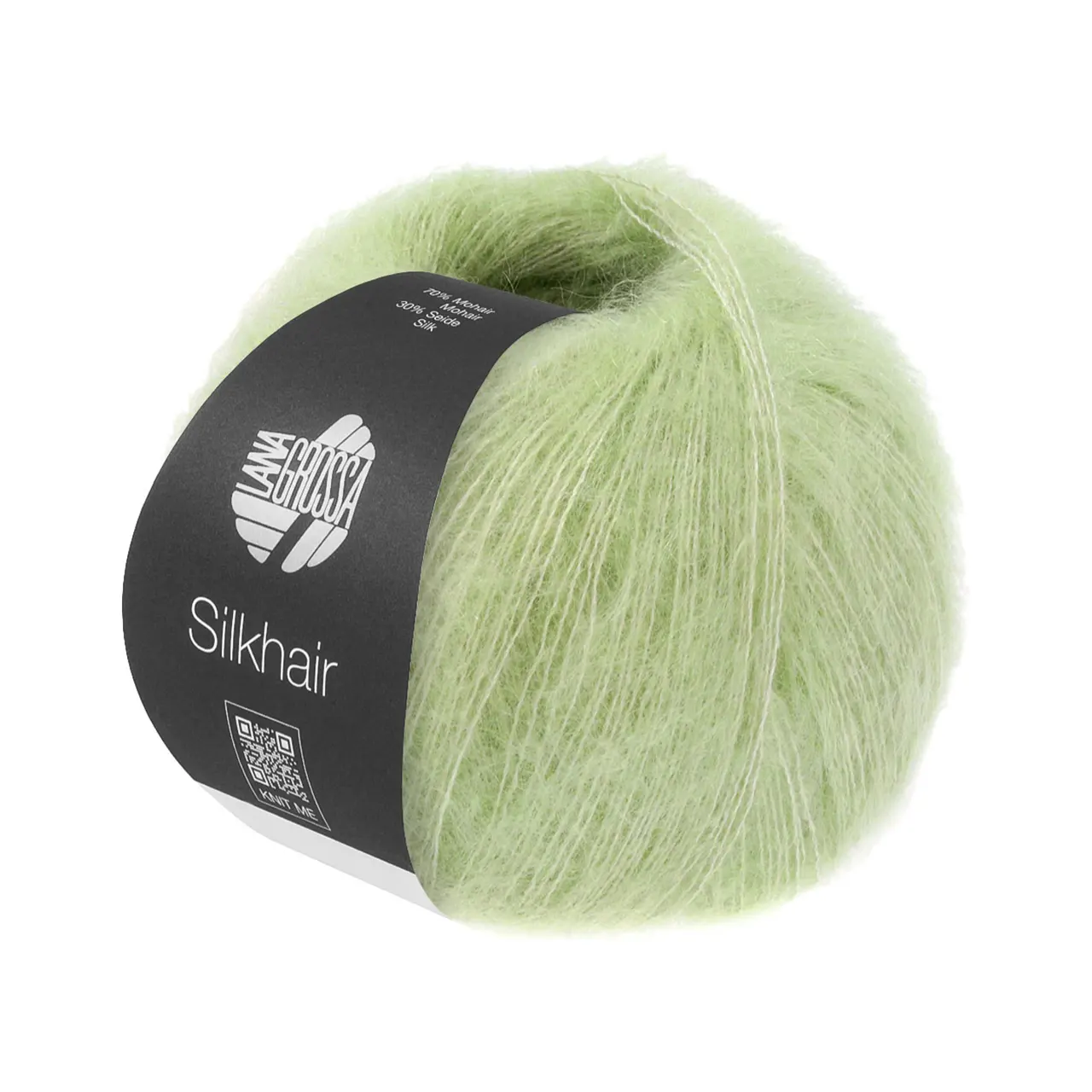 Silkhair Uni 211 Blassgrün von Lana Grossa. Feines Lace-Garn aus Superkid Mohair mit Seide