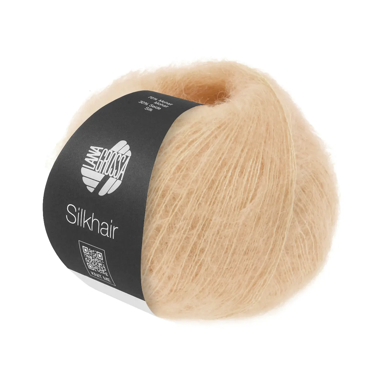 Silkhair Uni 213 Puderbeige von Lana Grossa. Feines Lace-Garn aus Superkid Mohair mit Seide