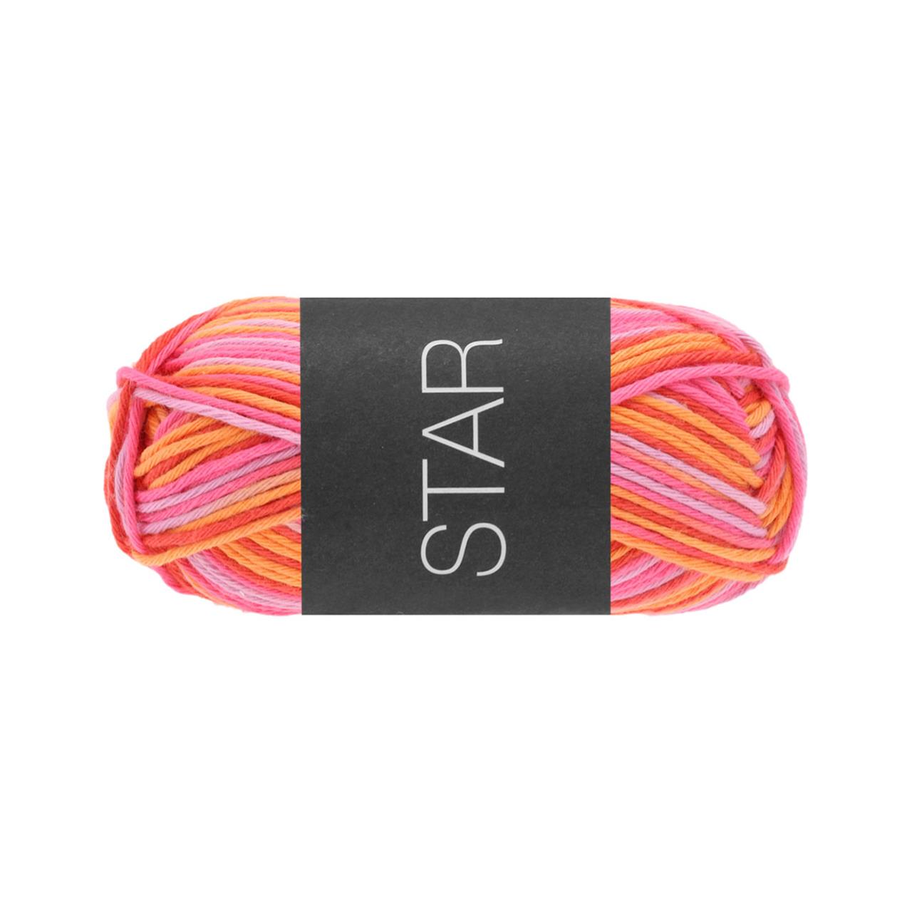 Star Print 345 Rosa/Himbeer/Orange/Lachs