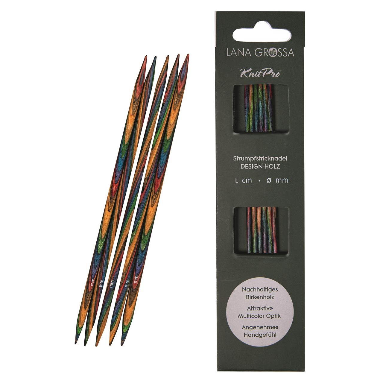 Strumpfstricknadel Design-Holz Multicolor 6.5 mm / 20 cm