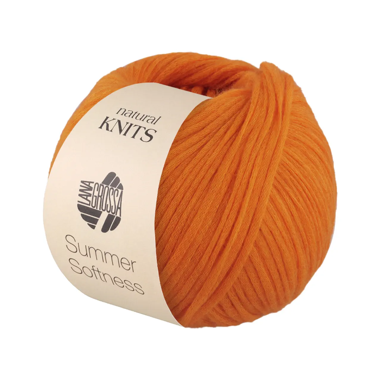 Summer Softness 12 Orange von Lana Grossa. Zartes Baumwollschlauchgarn voluminös gefüllt mit flauschigen Merinofasern