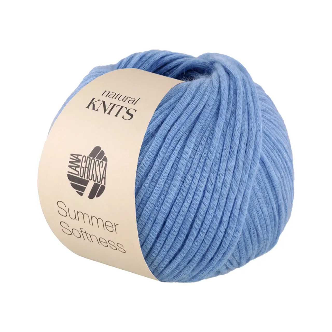 Summer Softness 16 Jeansblau von Lana Grossa. Zartes Baumwollschlauchgarn voluminös gefüllt mit flauschigen Merinofasern