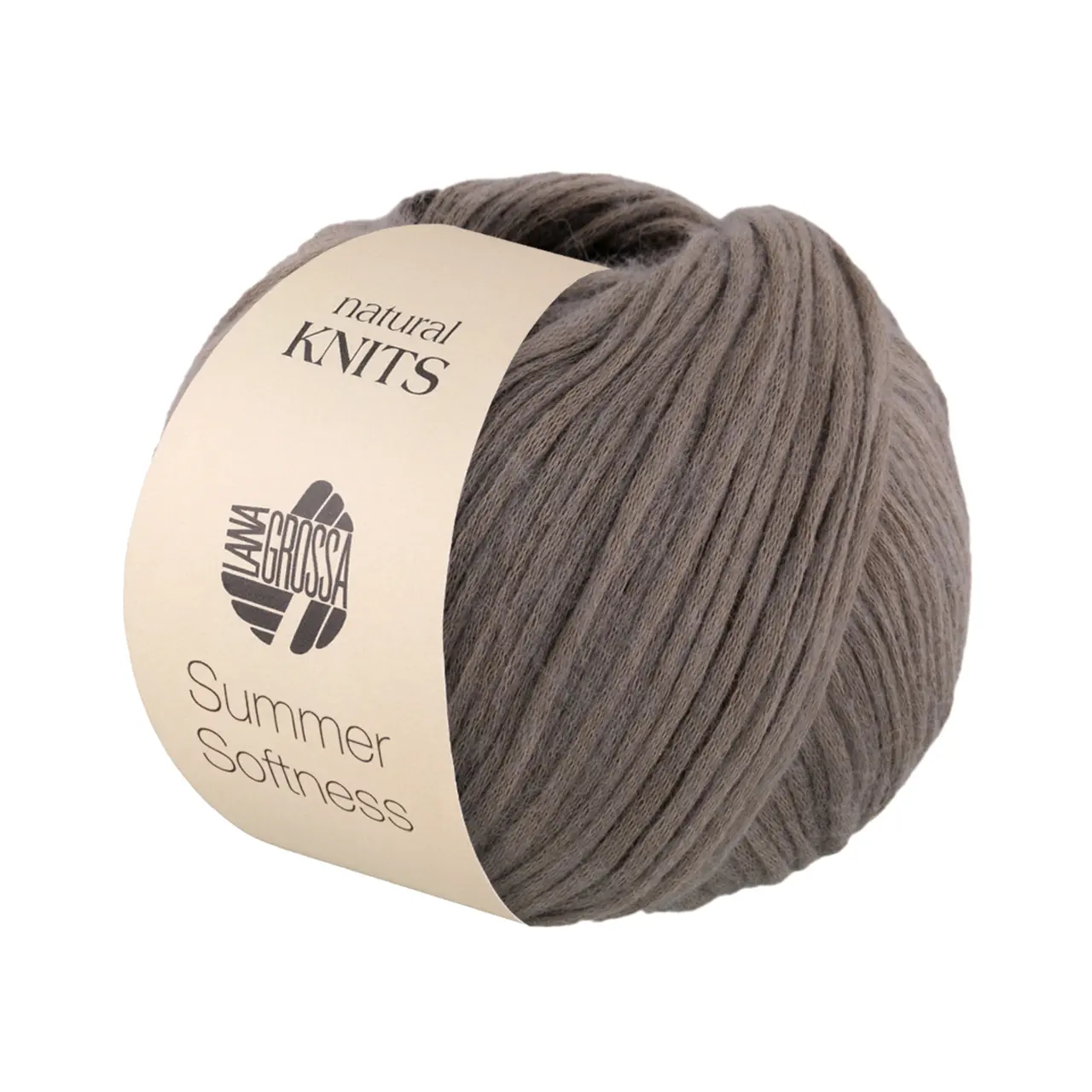 Summer Softness (natural KNITS) 19 Graphitgrau von Lana Grossa. Zartes Baumwollschlauchgarn voluminös gefüllt mit flauschigen Merinofasern