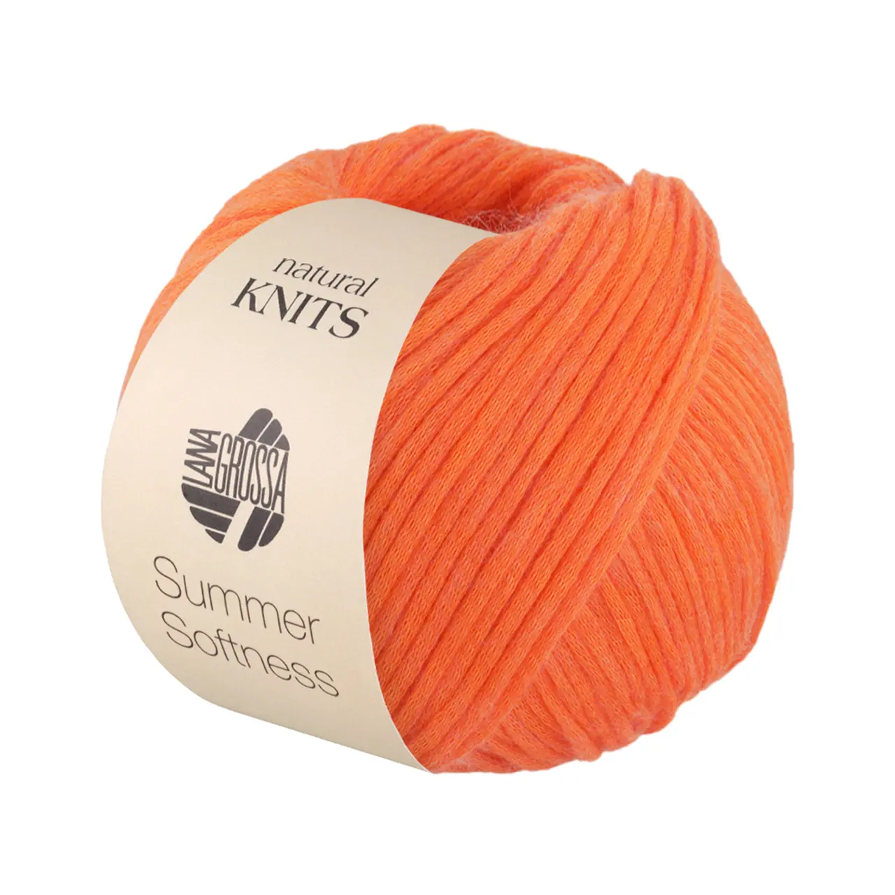 Summer Softness 6 Kürbis von Lana Grossa. Zartes Baumwollschlauchgarn voluminös gefüllt mit flauschigen Merinofasern
