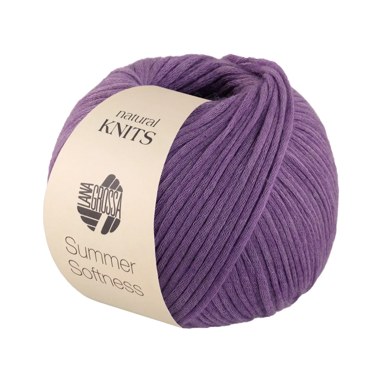 Summer Softness 9 Lila von Lana Grossa. Zartes Baumwollschlauchgarn voluminös gefüllt mit flauschigen Merinofasern