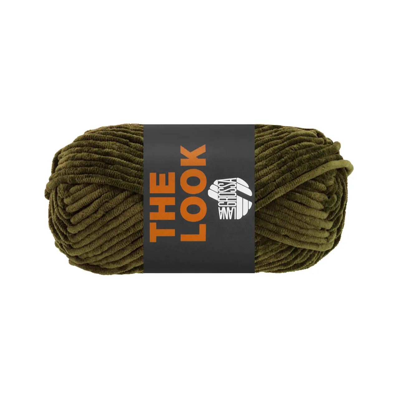 The Look 19 Dunkeloliv von Lana Grossa. Samtig weiches und stabiles Chenillegarn