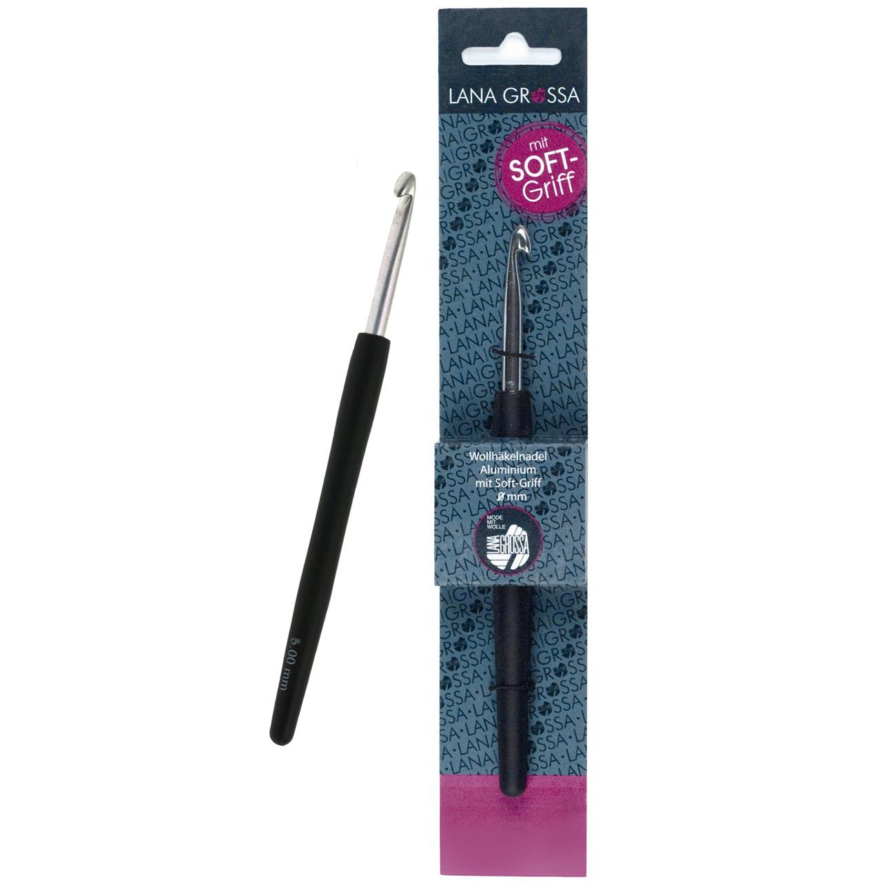 Wollhäkelnadel mit SoftGriff 9.0 mm / 14 cm