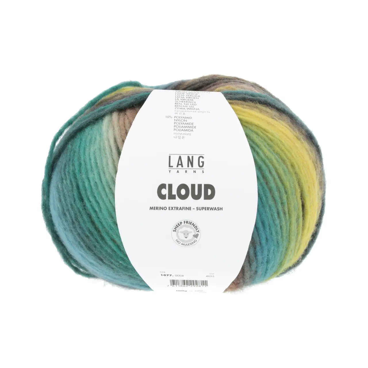 Cloud 4 Grün von Lang Yarns. Du lässt Dich auf einer weichen Wolke treiben und schaust den schönsten Regenbogen an. Die Farben vermischen sich harmonisch und verleihen Deinem Alltag Leichtigkeit. Verstrickt erlebst Du die Farbexplosion welche Deinen Tag bereichert und Dir Energie verleiht.