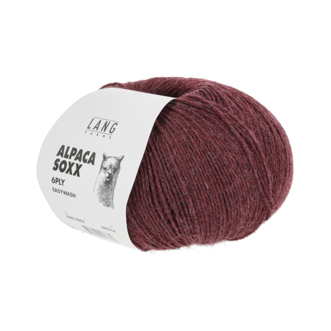 Alpaca Soxx 6-Fach 62 Weinrot Mélange