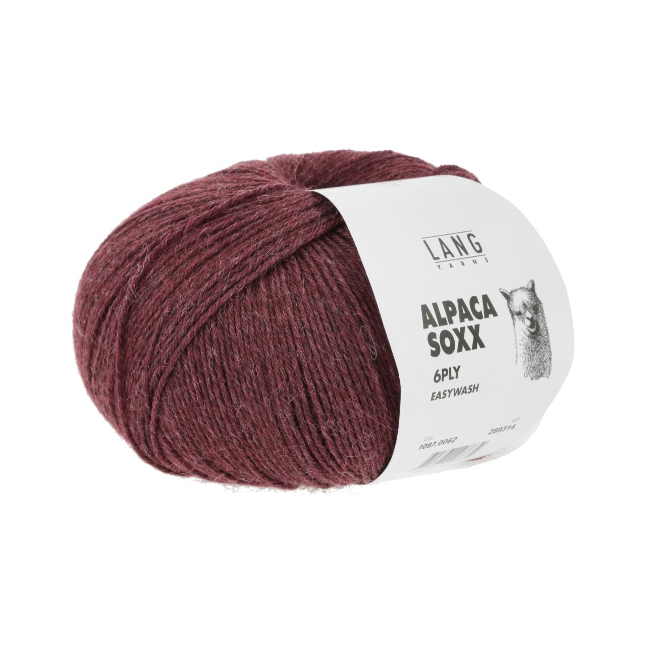 Alpaca Soxx 6-Fach 62 Weinrot Mélange
