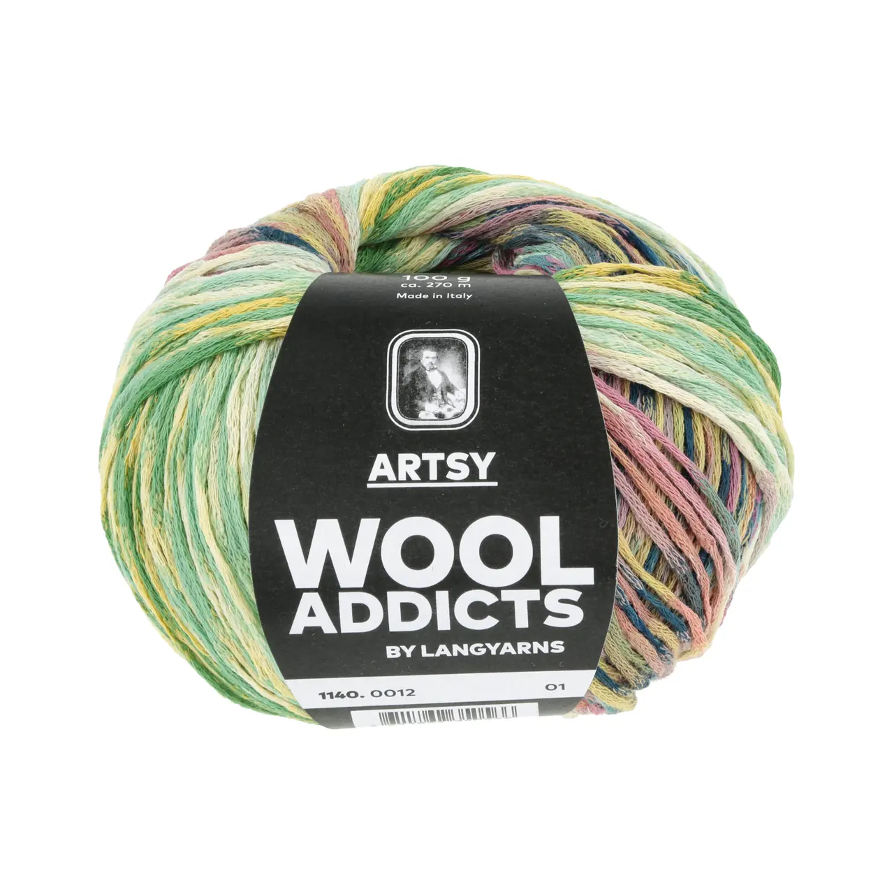 Artsy 12 Green/Yellow/Pink/Petrol von Lang Yarns. Let your inner artistic genius out and start creating with ARTSY. With a sweater as your canvas and the skein as your palette the possibilities are endless. Romantic avant-garde abstract minimalistic modern – You knit it your way.Dip your needles in 8 unique color combos to create your personal wearable masterpiece.