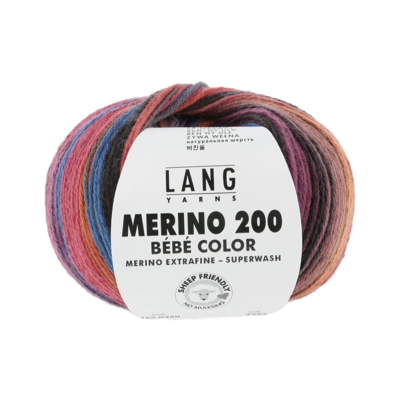 Merino 200 Bebe Color 450 Blau/Gelb/Pink