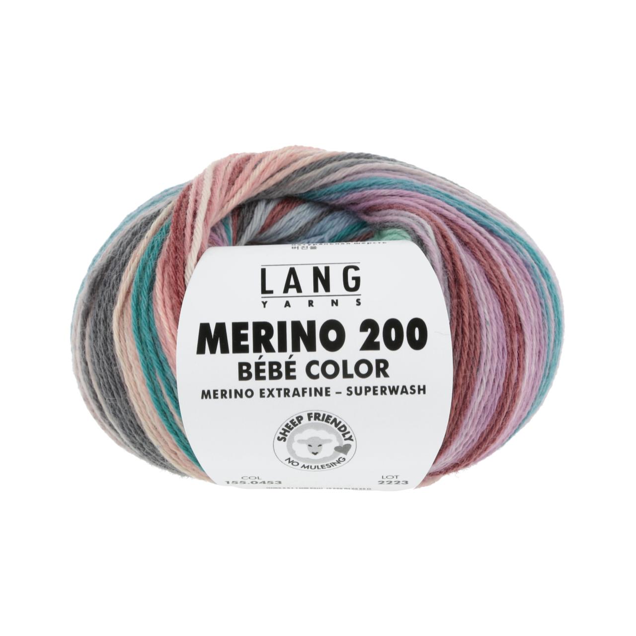 Merino 200 Bebe Color 453 Blau/Lachs/Grün