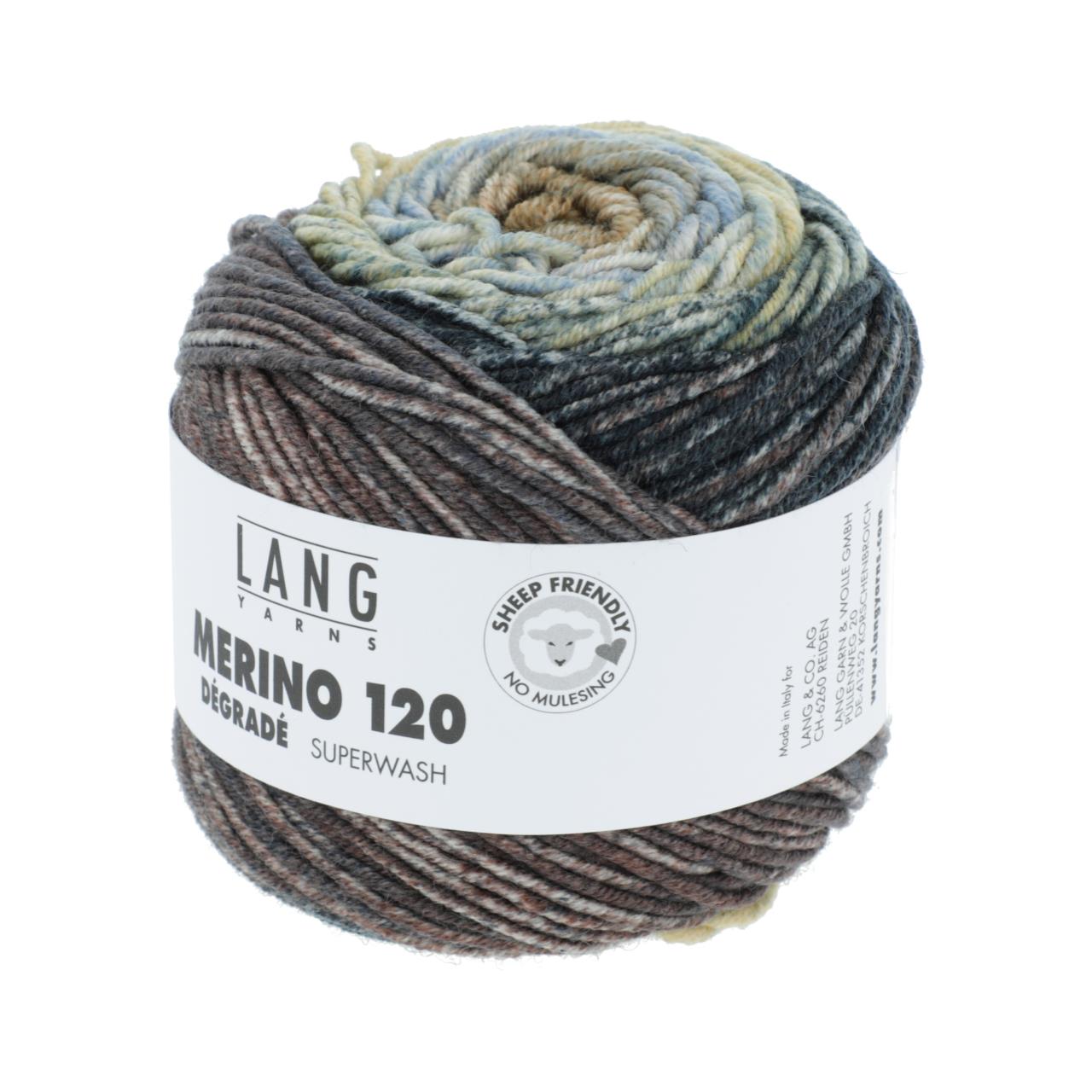 Merino 120 Dégradé 13 Beige/Petrol/Grau