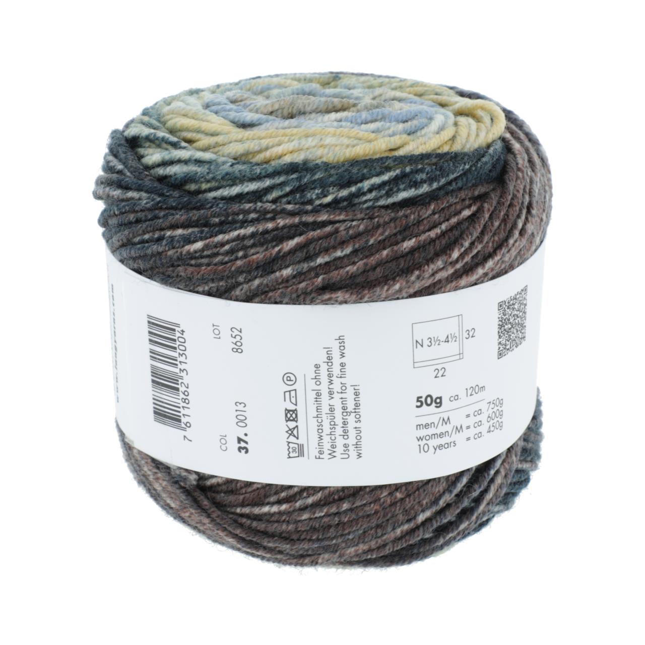 Merino 120 Dégradé 13 Beige/Petrol/Grau