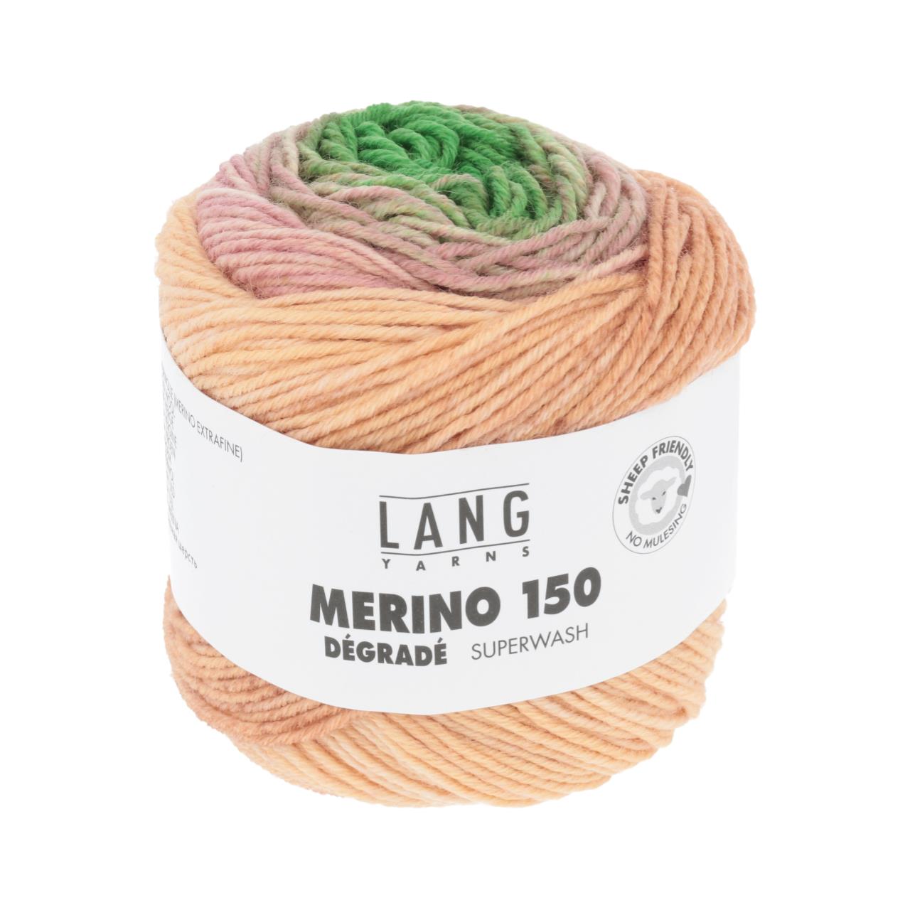 Merino 150 Dégradé 3 Grün/Bordeaux/Lachs