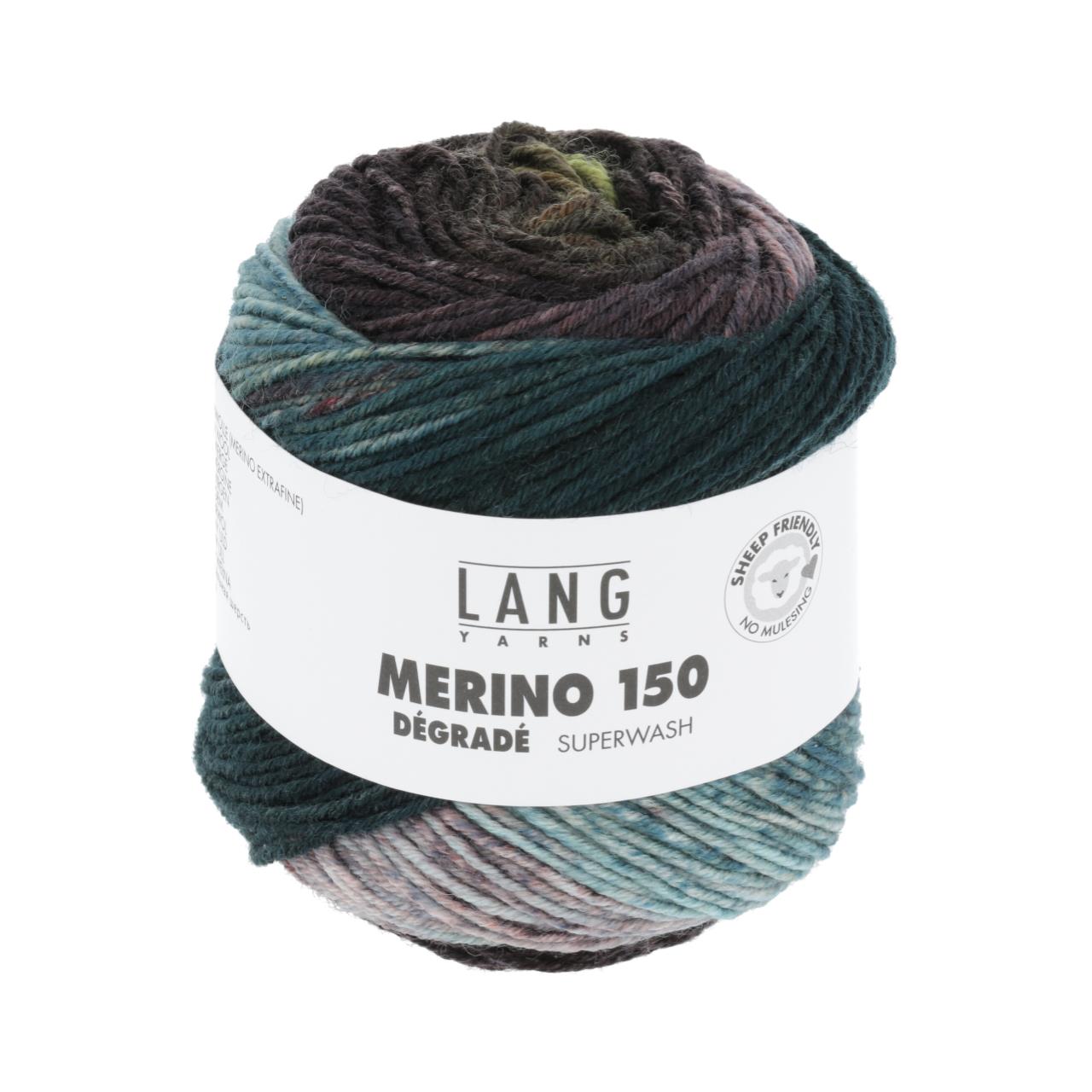 Merino 150 Dégradé 5 Mint/Bordeaux/Blau