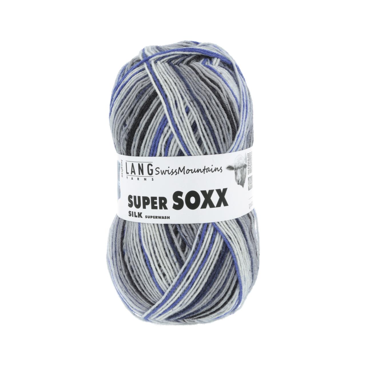 Super Soxx Silk Color 4-Fach 410 Grau/Blau 1127 Jungfrau