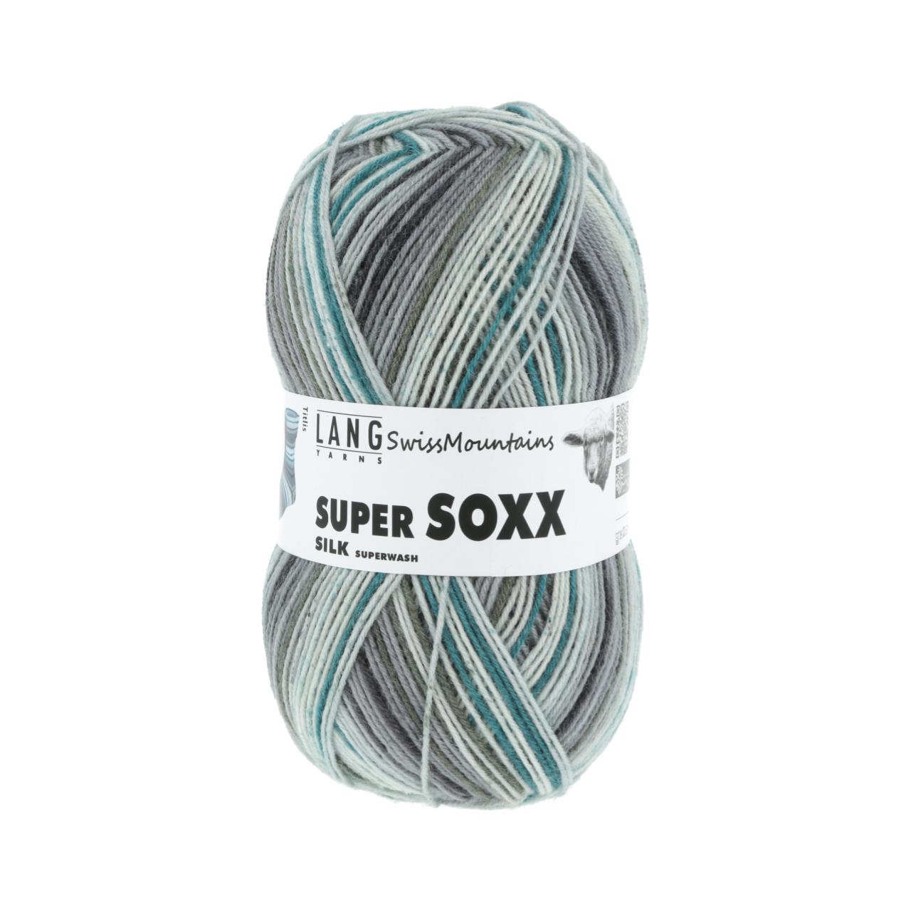 Super Soxx Silk Color 4-Fach 412 Grau/Petrol 1127 Titlis