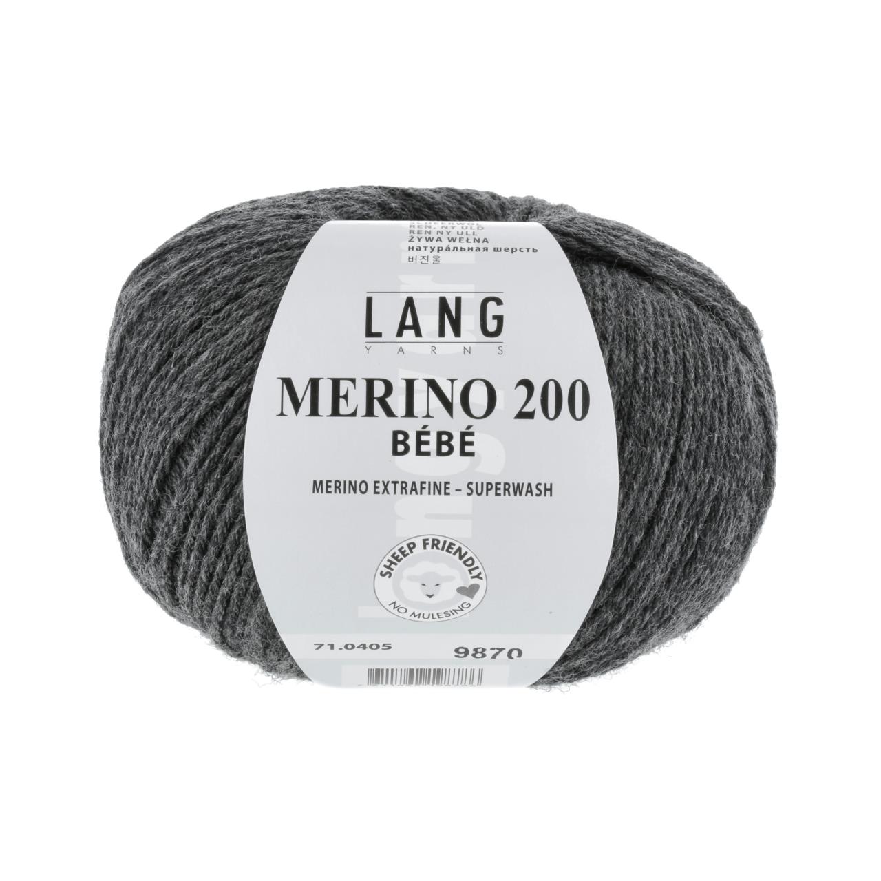 Merino 200 Bebe 405 Dunkelgrau Mélange