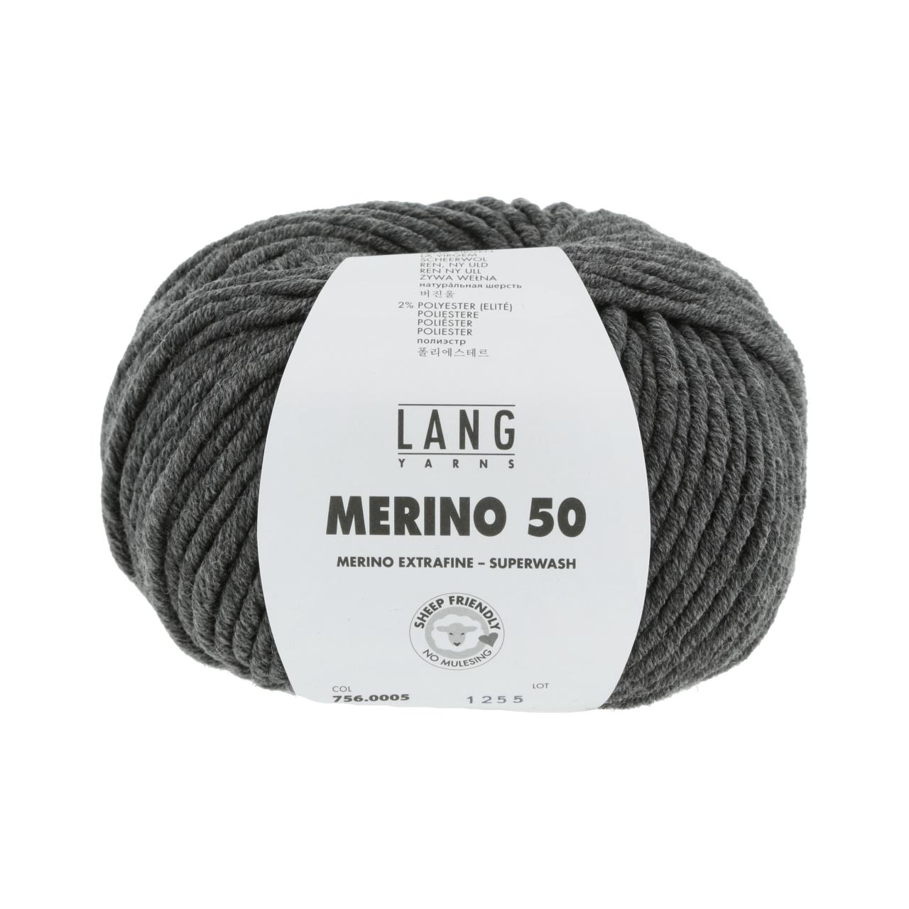 Merino 50 5 Dunkelgrau Mélange