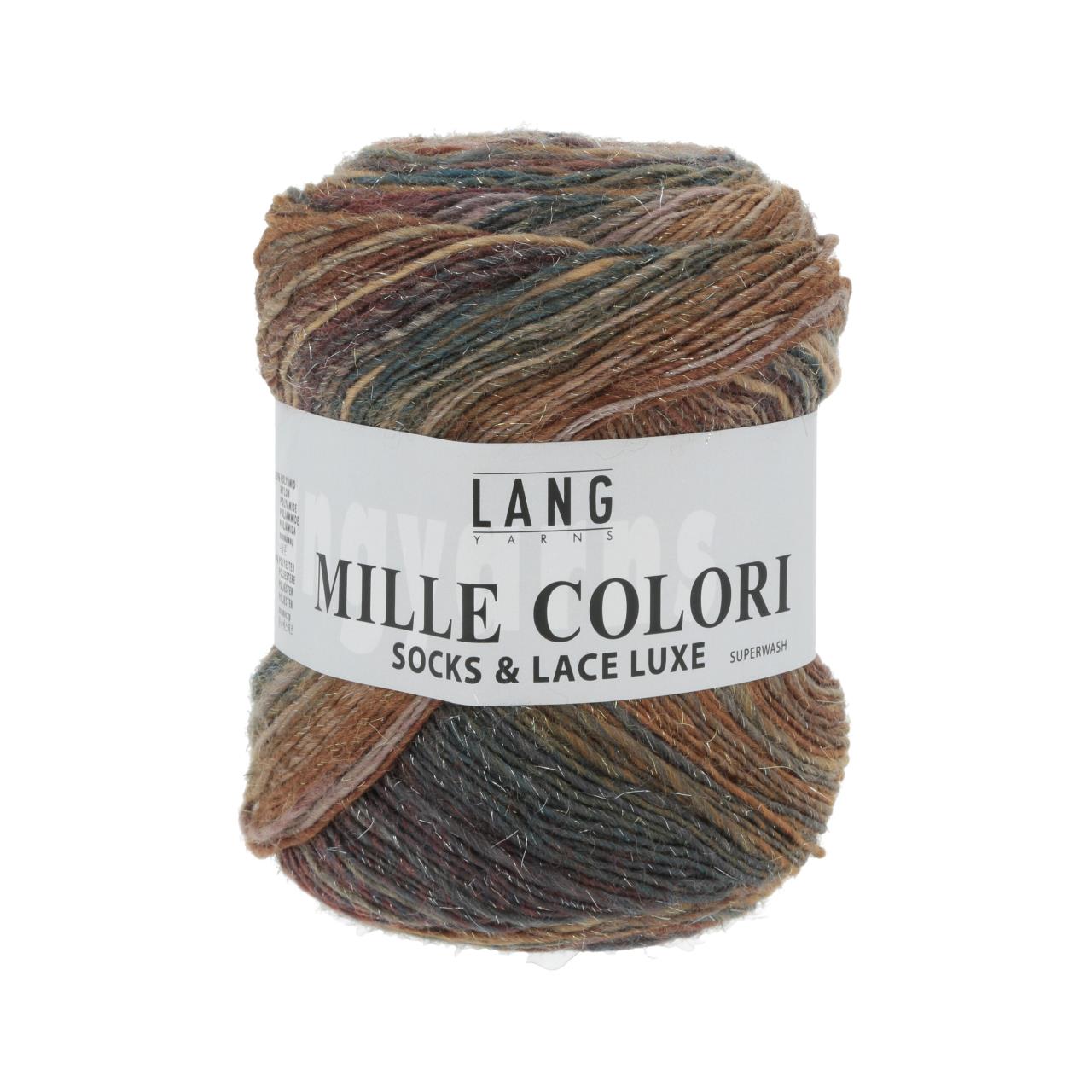 Mille Colori Socks & Lace Luxe 28 Lachs/Braun/Grün
