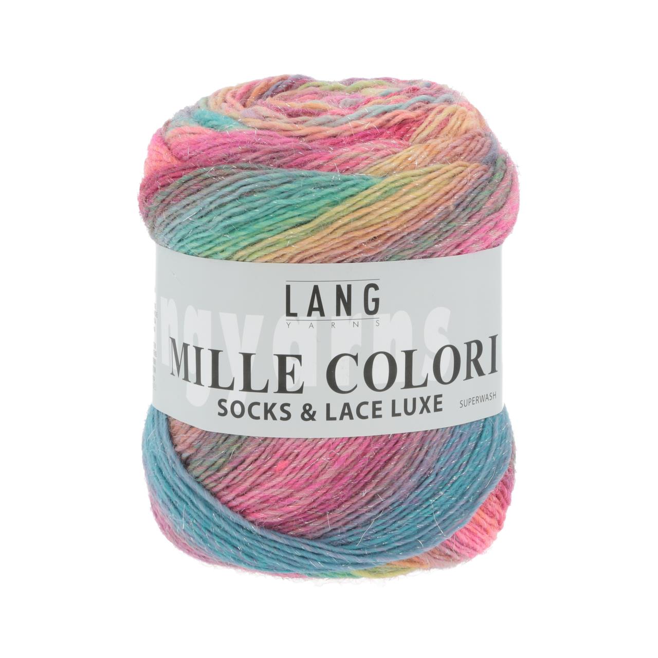 Mille Colori Socks & Lace Luxe 51 Bunt Hellblau/Rot/Braun