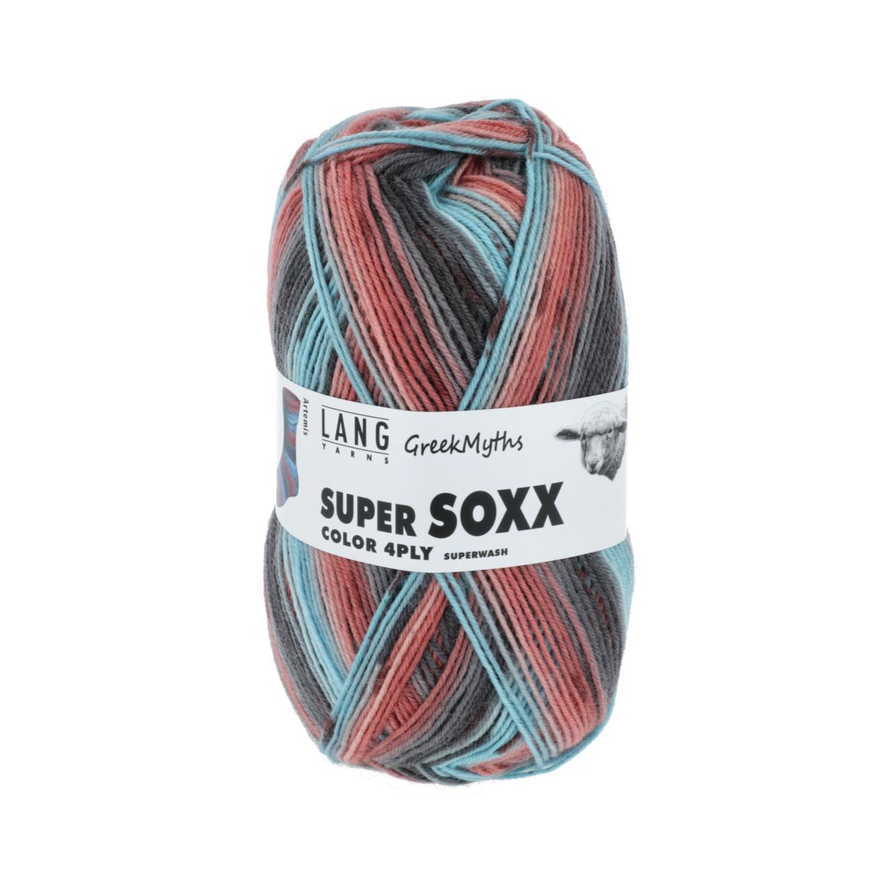 Super Soxx Color 4-Fach 363 Hellblau/Koralle 1120 Artemis