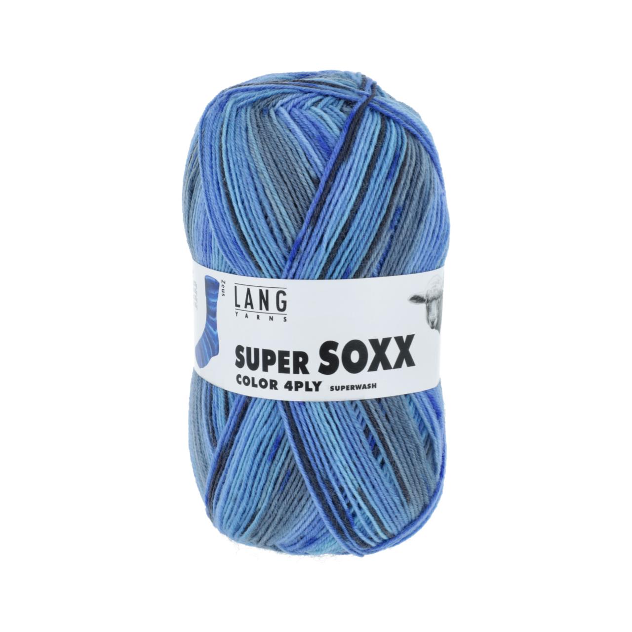 Super Soxx Color 4-Fach 366 Blau 1120 Zeus