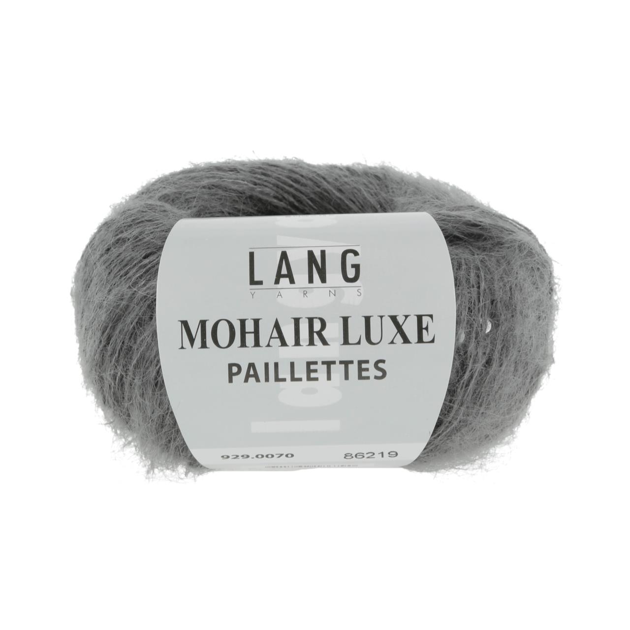 Mohair Luxe Paillettes 70 Anthrazit Hell