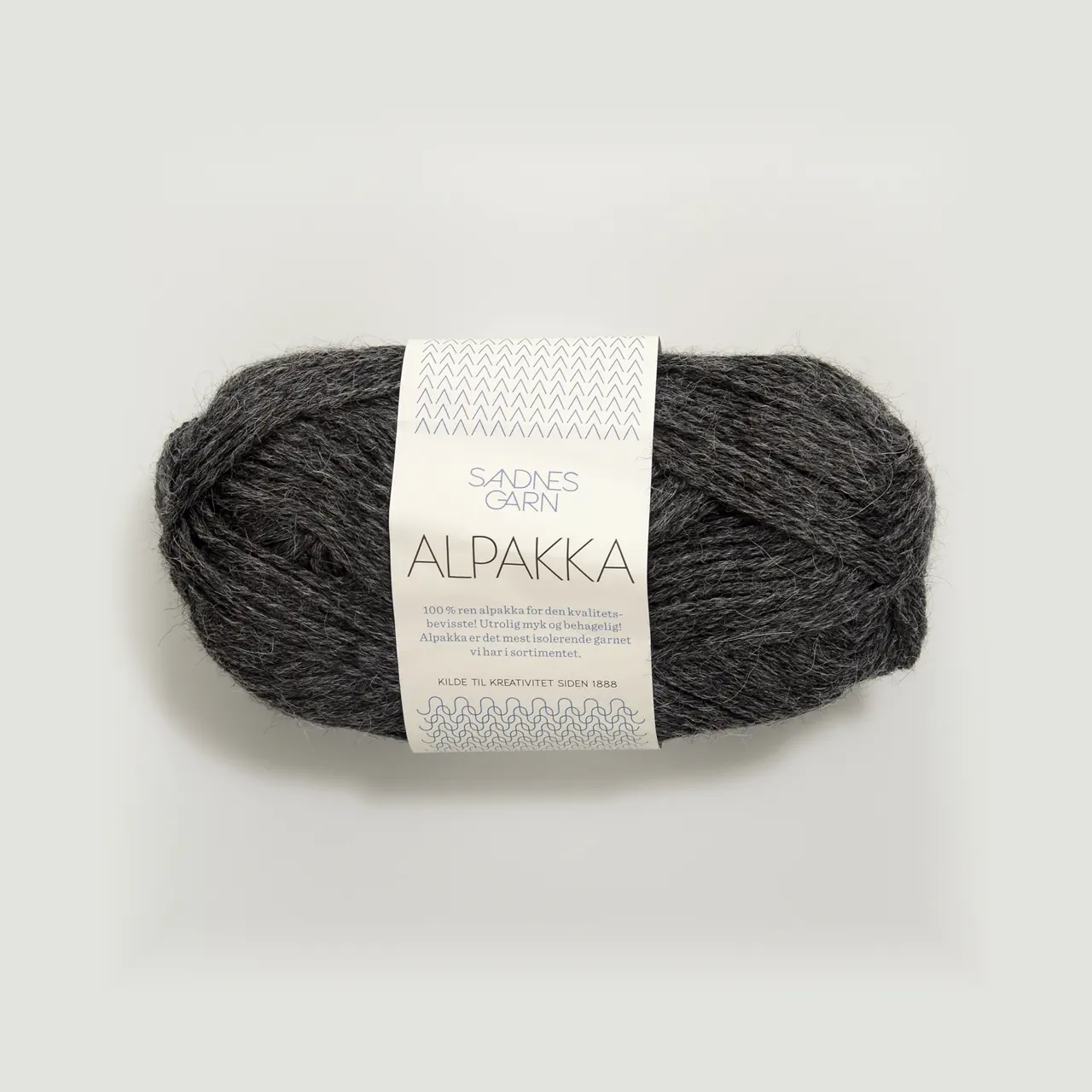 Alpakka 1053 Mørk Gråmelert