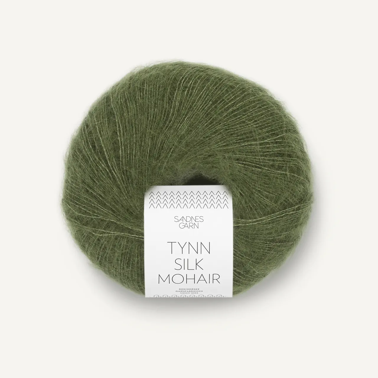 Tynn Silk Mohair 9062 Olivengrønn von Sandnes Garn. Eine weiche und luxuriöse Mischung aus feinstem Mohair Wolle und Seide.