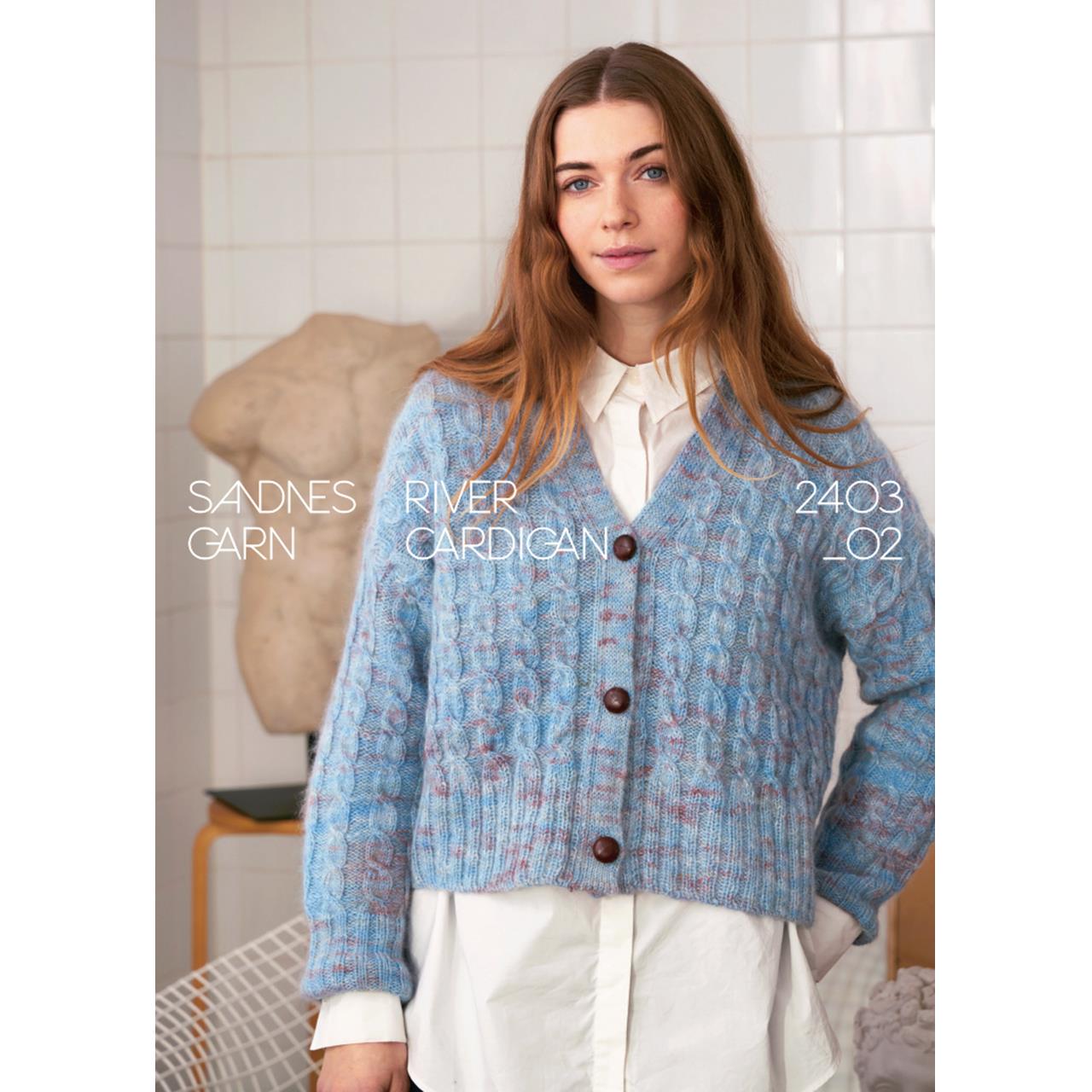Sandnes Garn Anleitung 2403 Nr.2 RIVER CARDIGAN Tynn Peer Gynt und Tynn Silk Mohair