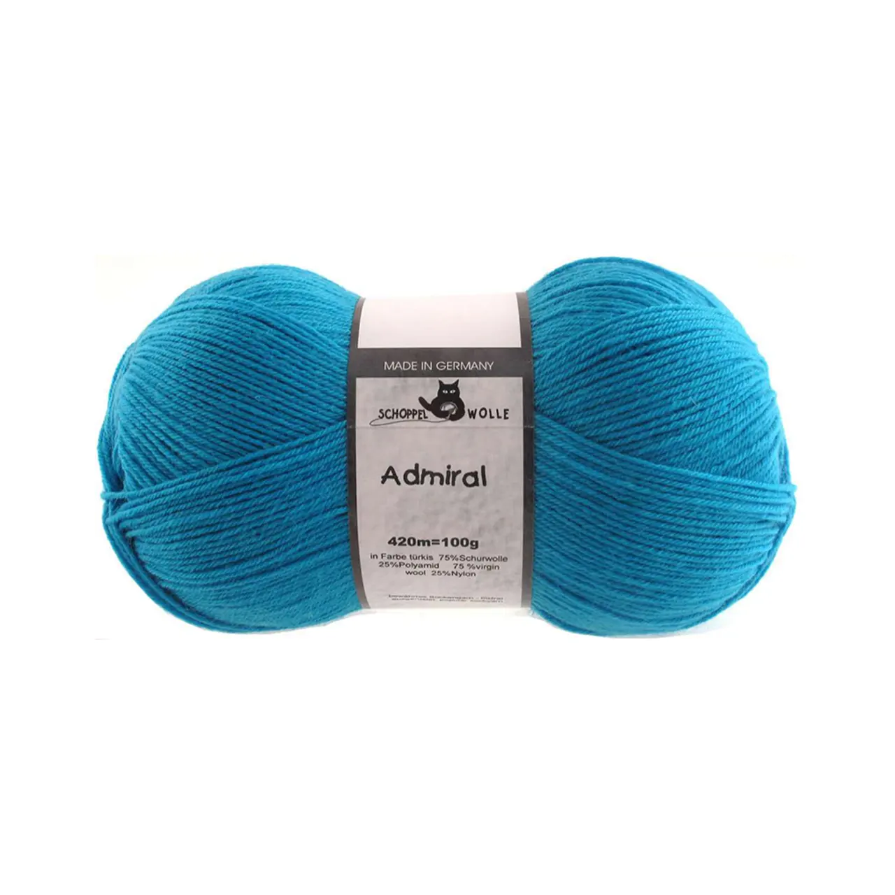 Admiral 4780 Türkis von Schoppel. Bewährtes Sockengarn aus Schurwolle waschmaschinenfest ausgerüstet.