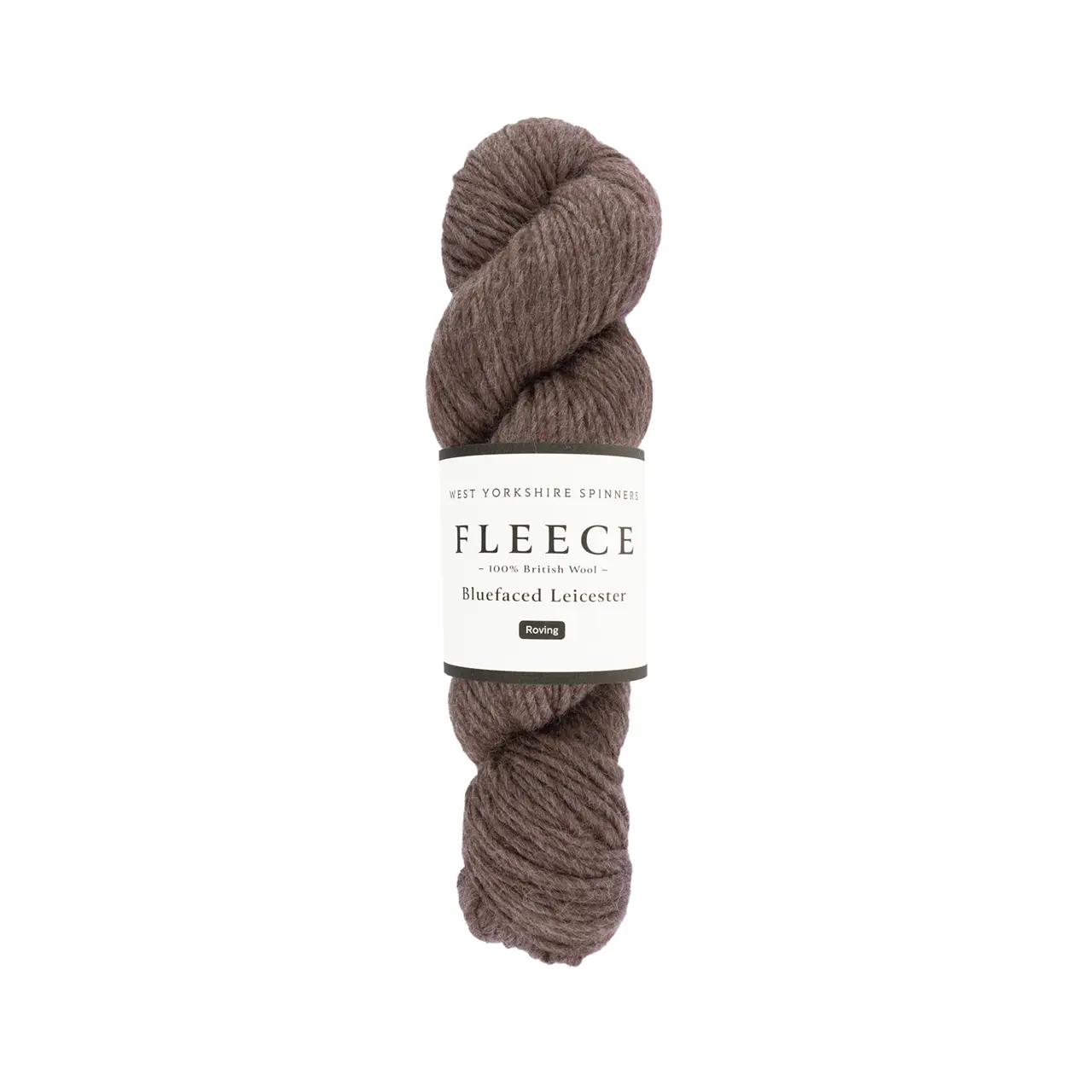 Fleece Bluefaced Leicester Aran Roving 3 Dark Brown von West Yorkshire Spinners. Ein atemberaubendes ungefärbtes Roving-Garn aus reiner britischer Bluefaced Leicester-Wolle. Perfekt für Stricken Häkeln Handfärben und Filzen – mit natürlicher luxuriöser Schönheit und vielseitiger Verwendbarkeit. Natur pur ideal für einzigartige Projekte und Accessoires.