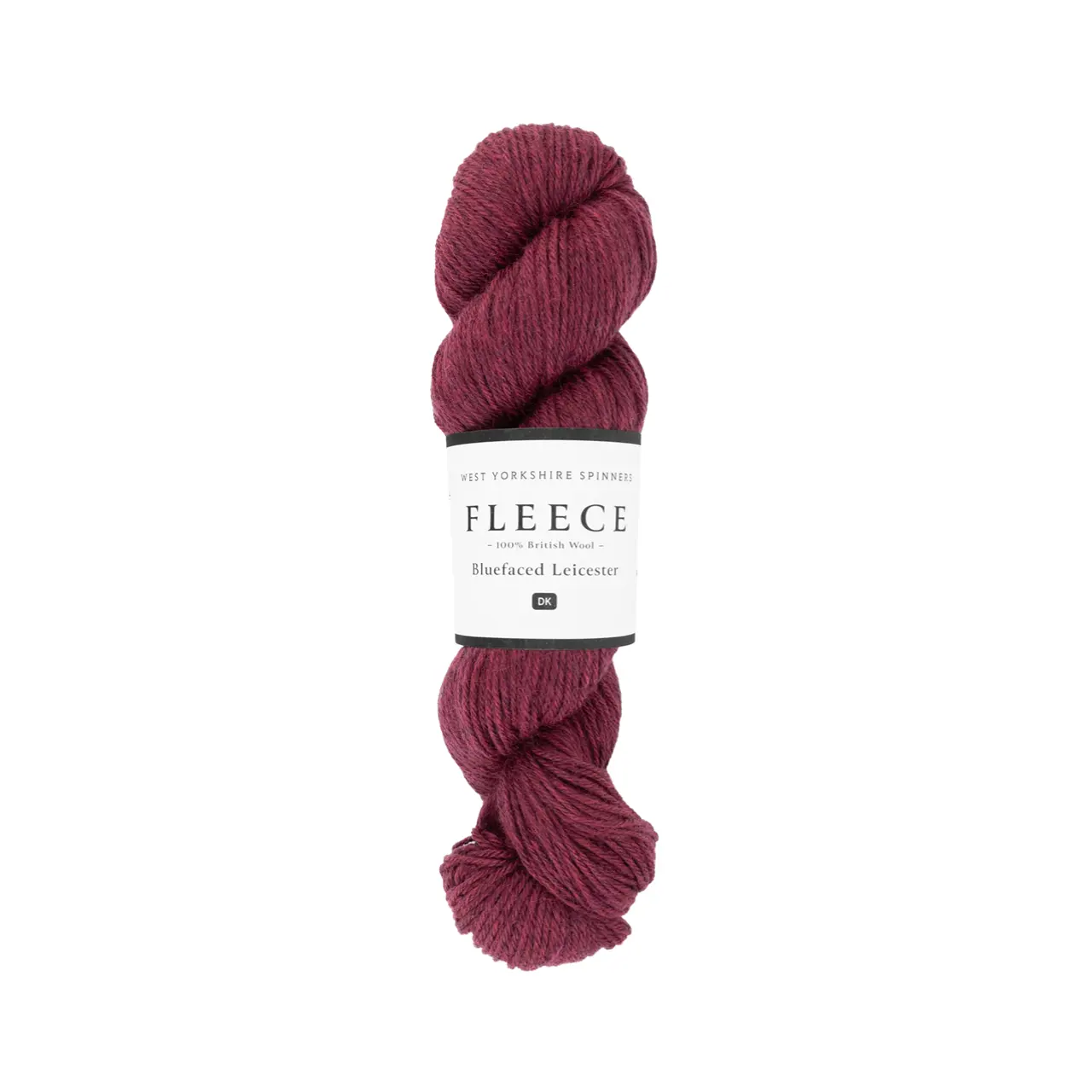 Fleece Bluefaced Leicester DK 1036 Berry von West Yorkshire Spinners. Ein hochwertiges weiches und seidiges DK-Garn aus 100% Bluefaced Leicester erhältlich in natürlichen ungefärbten Tönen sowie satten Farbnuancen inspiriert von der Landschaft Yorkshires. Ideal für präzise Maschendefinition bei Pullovern Schals und mehr – beste britische Wollqualität.